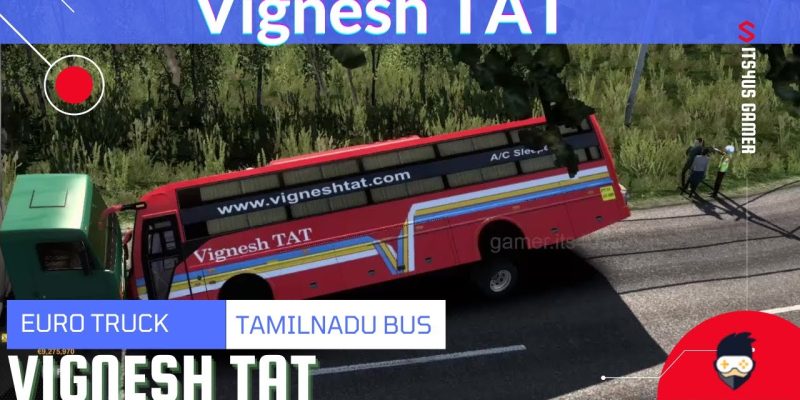 Vignesh TAT gets damaged on curve ETS2 gameplay Thrustmaster steering wheel Indian Horn Button Box
