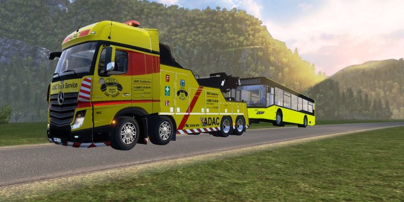 Rescue Mission: Towing a Broken Down Bus on Norway’s Roads in ETS2