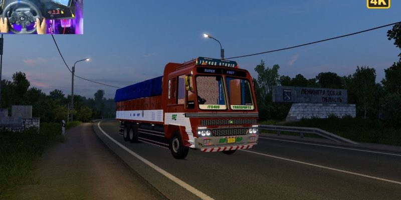 Thrilling Indian Truck Journey: 10 Wheeler Evening Drive to Luga in ETS2!