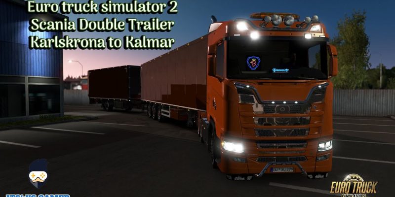 Scania Double Trailer Karlskrona to Kalmar ETS2 Gameplay