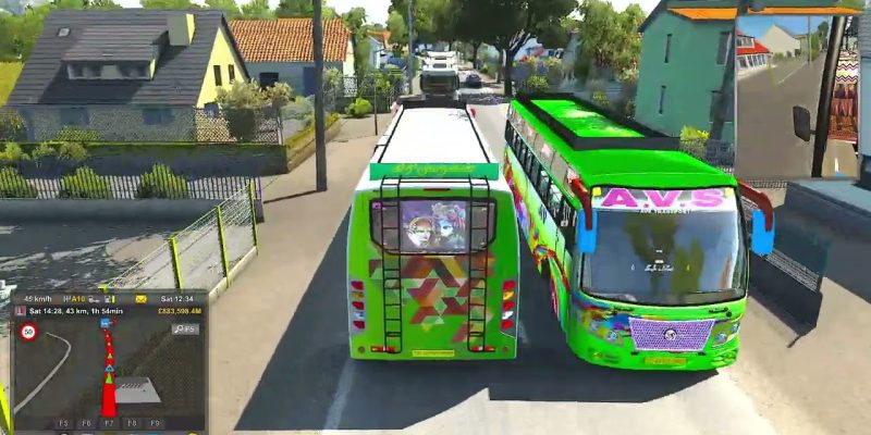 Racing with the train Bus driving in ETS2  | Horn Box | Logitech G923 Setup