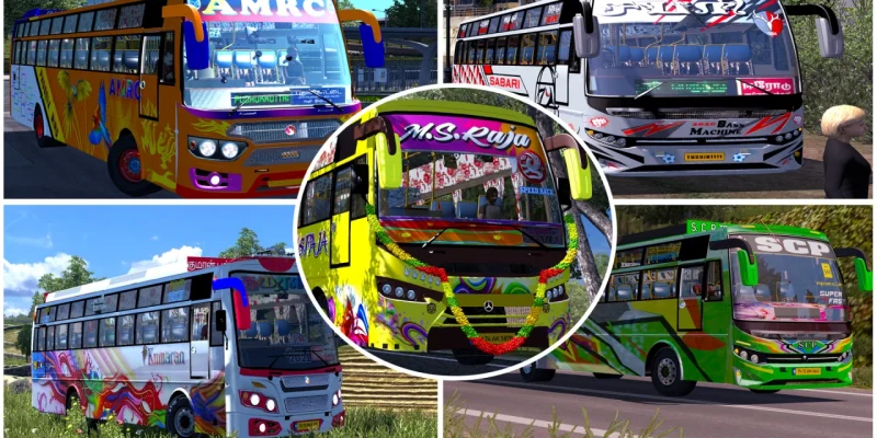 Tamilnadu bus mod | 5 in 1 Mega Pack | ETS2 1.30 to 1.40